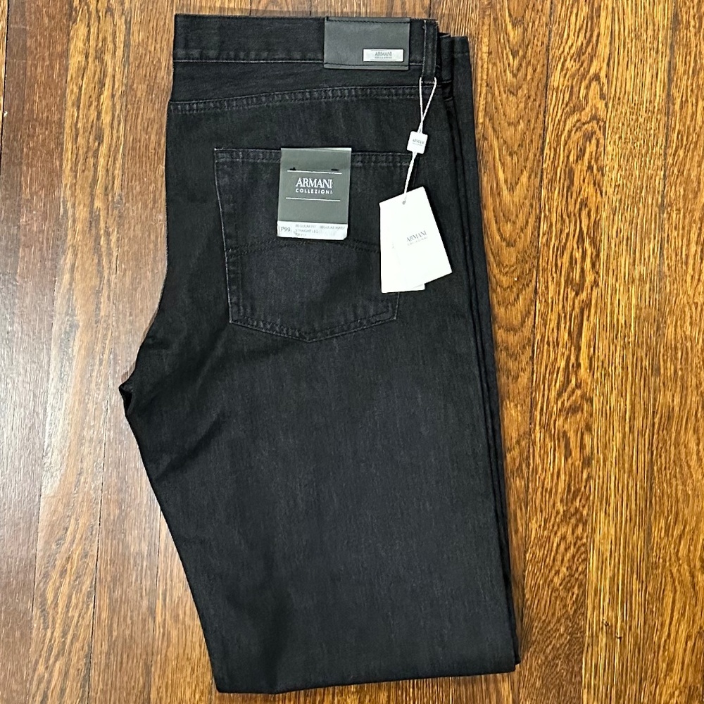 ARMANI COLLEZIONI Straight Leg- Black Wash Jeans-Size 40,NEW!